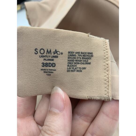 SOMA Intimates Lightly Lined Plunge Bra 38DD Nude - Picture 5 of 5